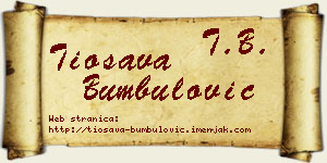 Tiosava Bumbulović vizit kartica